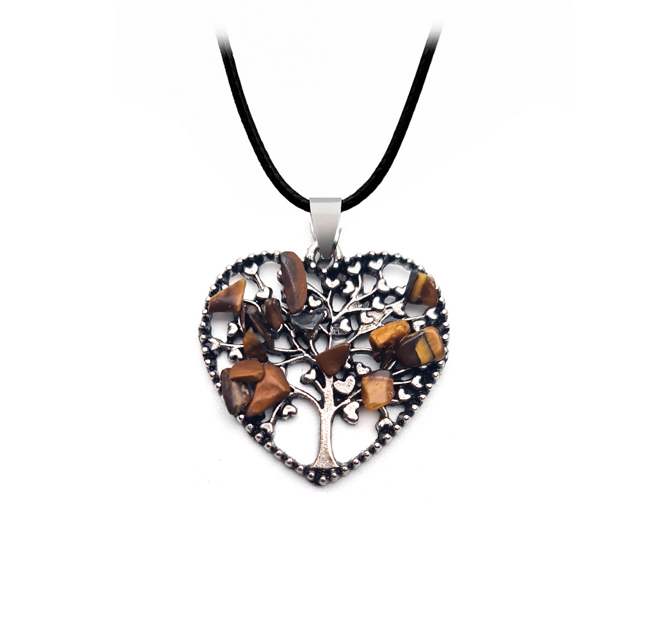 Collar Arbol Corazon Cuarzo